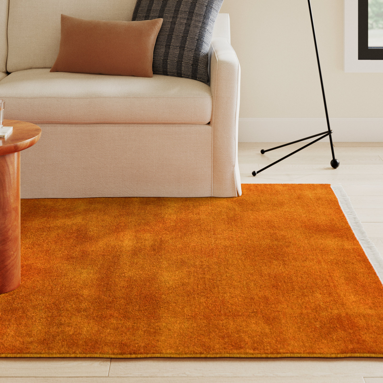 Clio Handmade Wool Burnt Orange Rug, Rectangle 5' x 7'6"