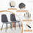 Dining Table Set For 6,67'' Black Dining Table With Roman Column Base And 6 Padded Seats.-683852348-683852347