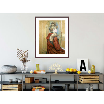«Girl in a Fur Miss Jeanne Fontaine» par Henri de Toulouse-Lautrec, impression giclée encadrée