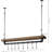 30 Inch Ceiling or Wall Mounted Pot Rack with Rustic Brown Solid Wood