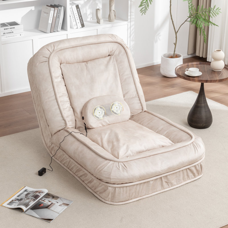 Canapé de sol rembourré Cosma pour homme et animal avec dossier réglable, coussin de massage et mousse épaisse confortable