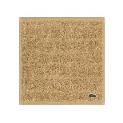 Lacoste Croc Scale 100% Cotton Jacquard Washcloth, Soft, Highly Absorbent & Low Linting Face Cloth with Embroidered Crocodile Logo, Croc Green