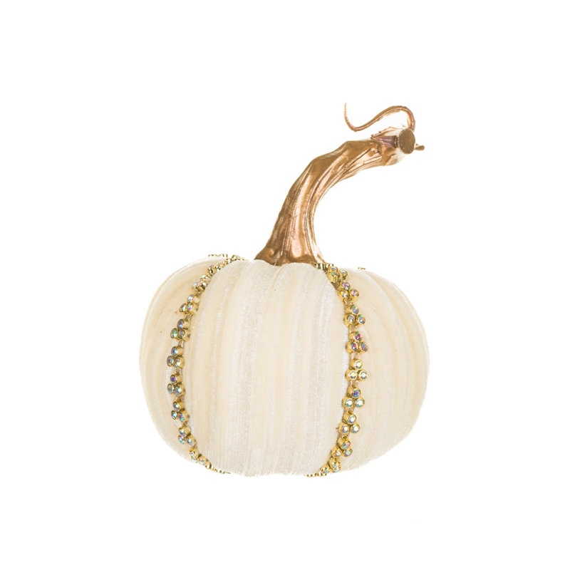 Abstrait lustré blanc cassé Velveteen Pumpkin, Blanc