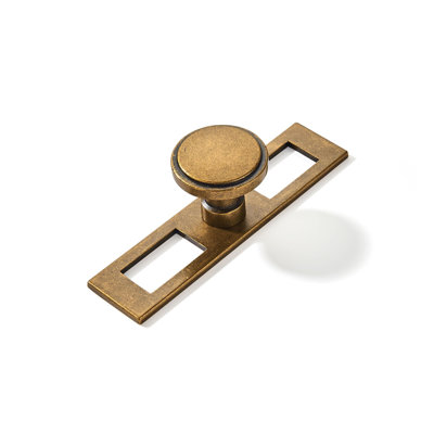 Boutons d'armoire en laiton antique avec plaque arrière, paquet de 5 poignées de tiroir robustes en alliage de zinc pour la quincaillerie de cuisine, de salle de bain et de mobilier
