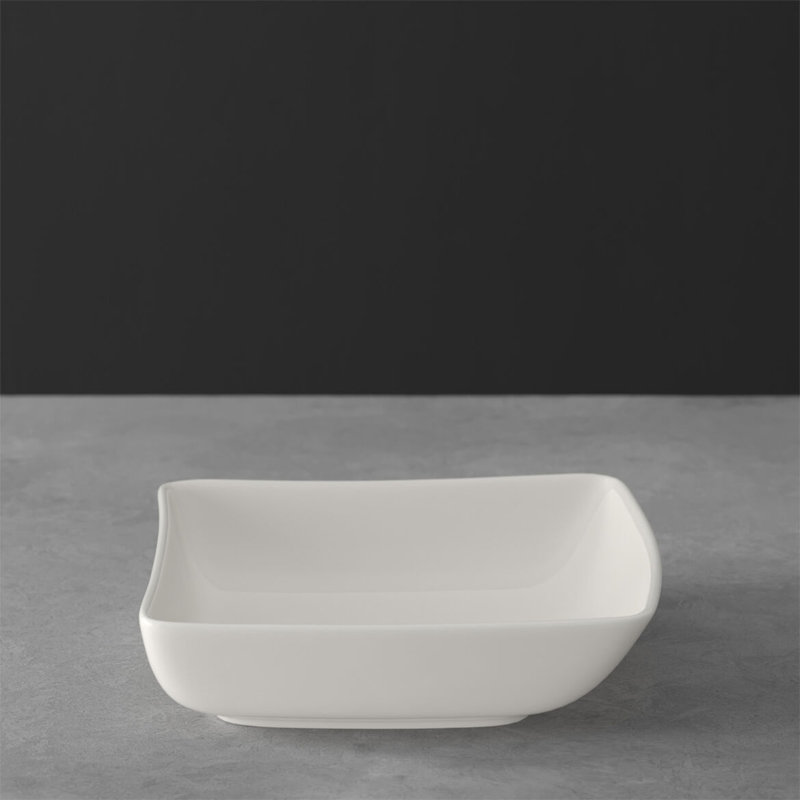 Elegant White Ceramic Square Snack Bowl for Everyday Elegance