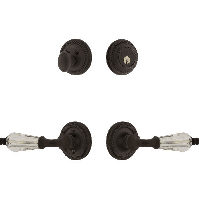 Nostalgic Warehouse Rope Rosette Entry Set with Parlour Crystal Lever