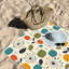 1 serviette de plage pissenlit moderne Mid Century, imprimé botanique abstrait rétro, grande microfibre à séchage rapide pour piscine, voyage, extérieur