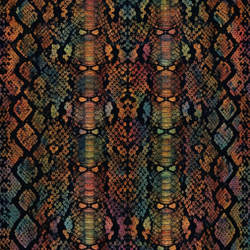 Coussins décoratifs à texture de peau de serpent, 20 x 20 pouces, Noir arc-en-ciel foncé