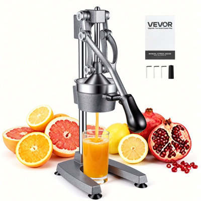 Presse-agrumes manuel, presse-agrumes à main de 48 cm de haut, extracteur de jus frais manuel pour citron, grenade et pamplemousse, en fonte robuste, facile à nettoyer, usage domestique et professionnel, noir