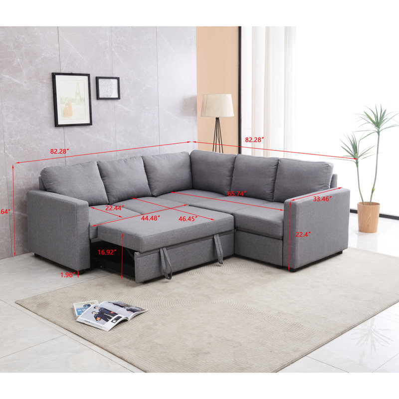 Lit modulaire beige - parfait pour les petits espaces de vie Coussins confortables à 5 places avec dossier renforcé et bois 10 min