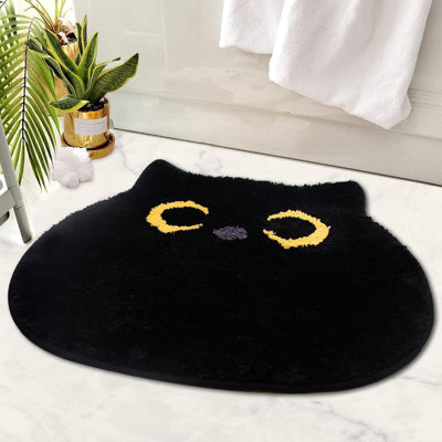 Cat Bath Mat: Soft Washable Non-Slip, 50x56cm (Bath/Bedroom/Tub)
