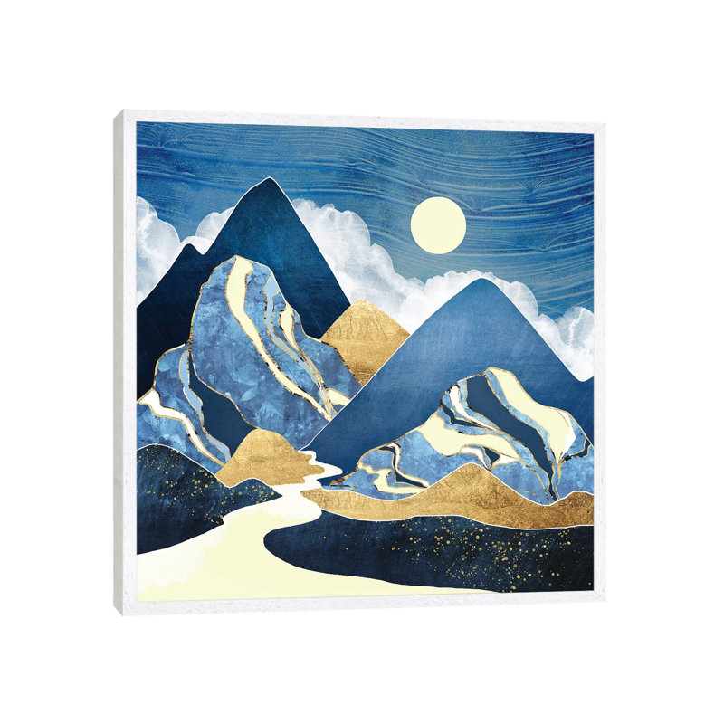 Moon River - Print on Canvas, 45.72 cm H x 45.72 cm W, White Framed