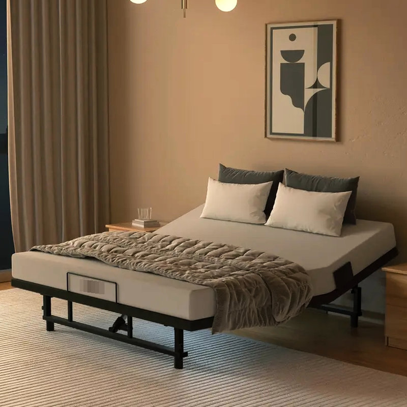 Cadre de grand lit avec fonction zéro gravité, tête et pied réglables, charge, deux moteurs, cadre électrique de la taille d'une chambre à coucher moderne, expérience à distance, convient aux personnes souffrant de maux de dos