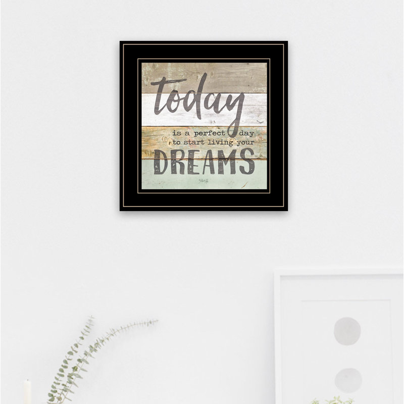 «Live Your Dreams Today», art mural encadré pour salon, impression murale décorative par Marla Rae