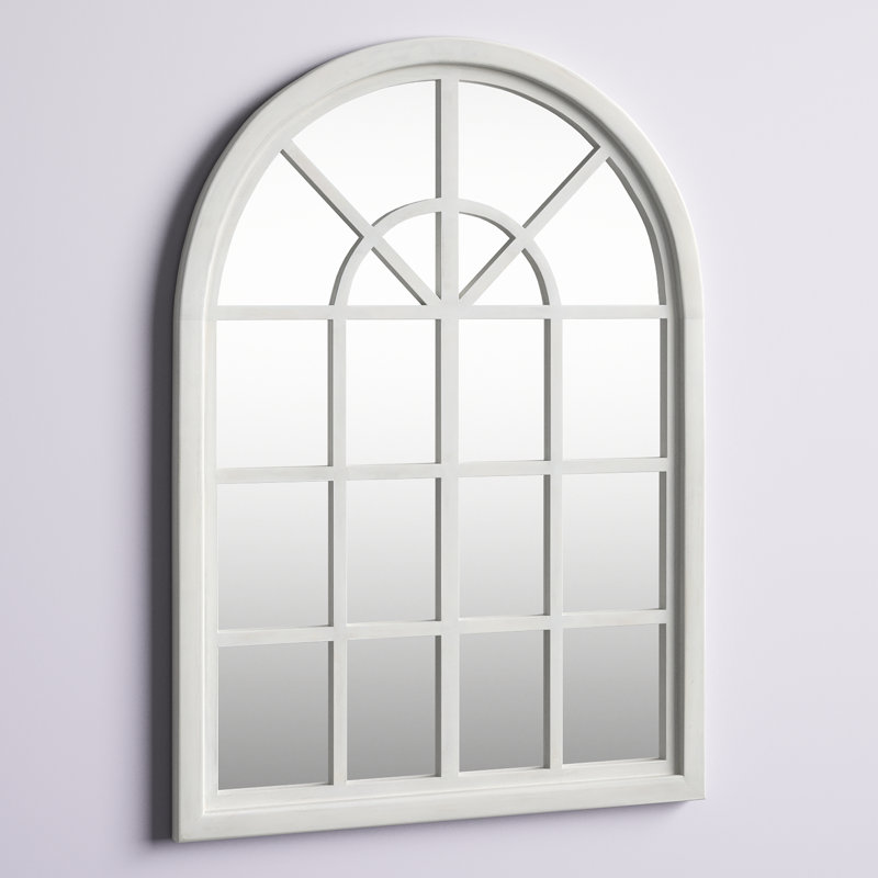 Aryana Iron Frame Arch Mirror, White Wash