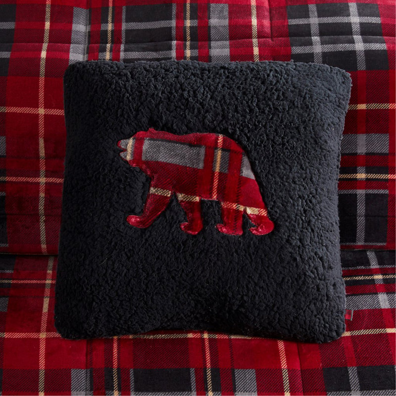 Ensemble d'édredon en duvet synthétique double / grand moelleux à Sherpa, Rouge, Édredon grand et 3 pièces supplémentaires