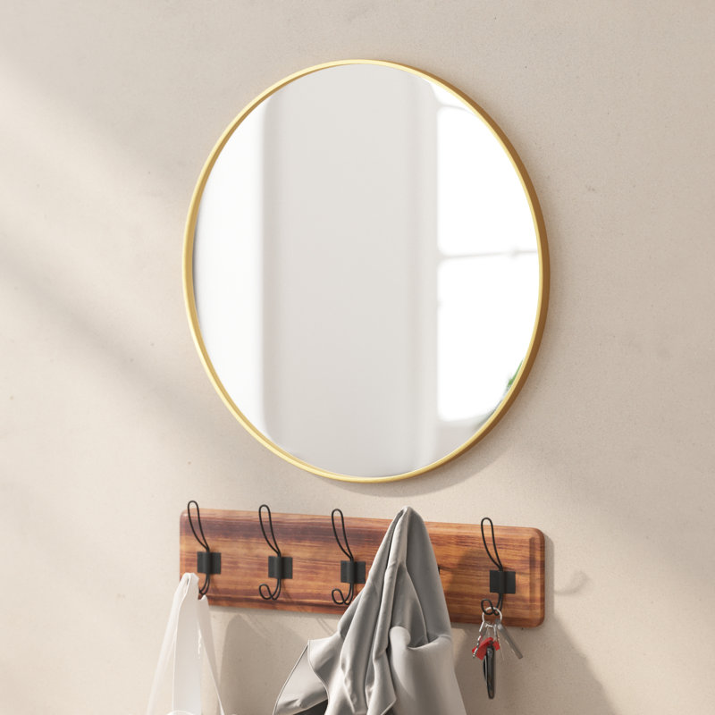 Miroir mural rond en métal, 24 po x 24 po, Or