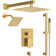 DualJetSpa Pressure-Balanced Shower System, Dual Wall Mount Showerheads with Slide Bar Handheld Spray