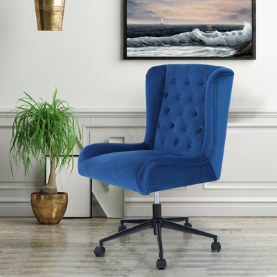 Fauteuil de direction pivotant en velours Angharad