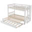 Lit superposé simple au-dessus d'un lit gigogne escamotable, cadre de lit convertible 4-en-1, garde-corps peu encombrants et sécuritaires-474963031