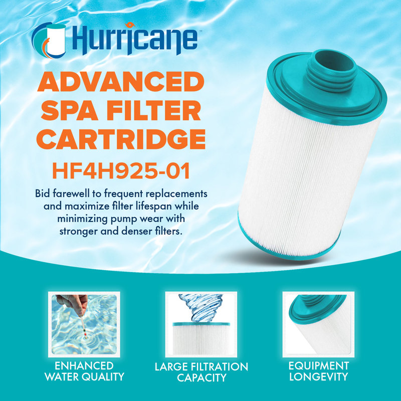 Hurricane Advanced Pool Filter Cartridge Replacement with Advanced Bond Filter (3 Pack)