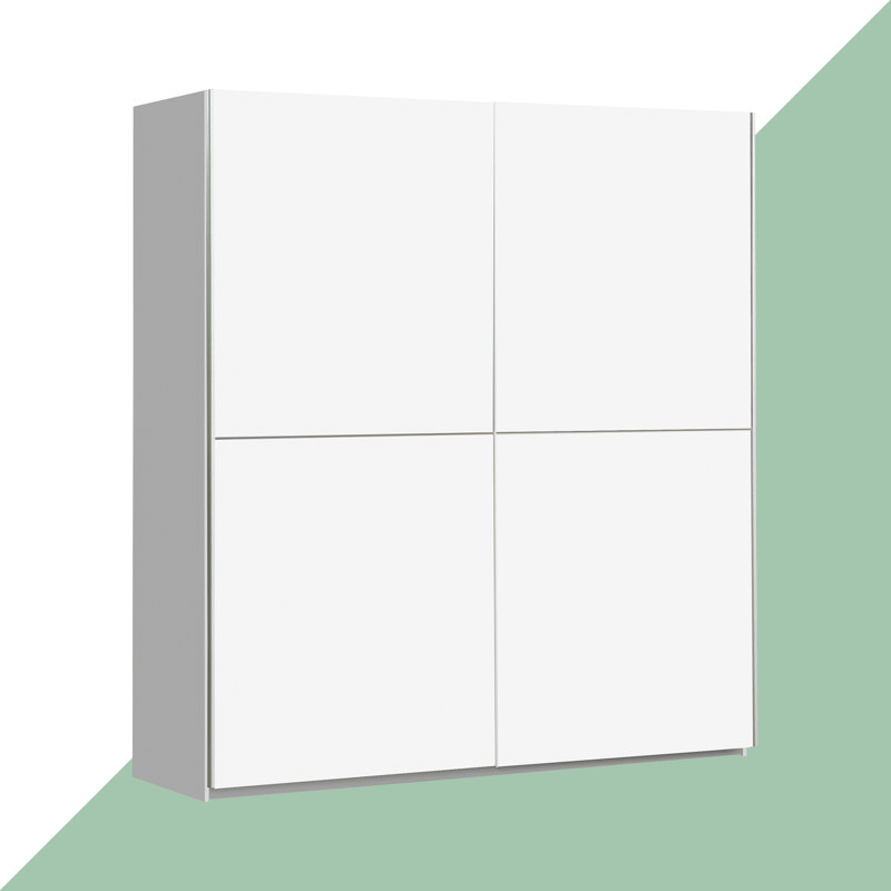 Anglers Park 2 Door Manufactured Wood Wardrobe, White, Basic