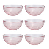 Fortessa Jupiter Vintage Glassware Collection Cereal Salad Dessert Snack All-Purpose Bowl 6 Pack, Clear, 14 Ounce (6 Pack)