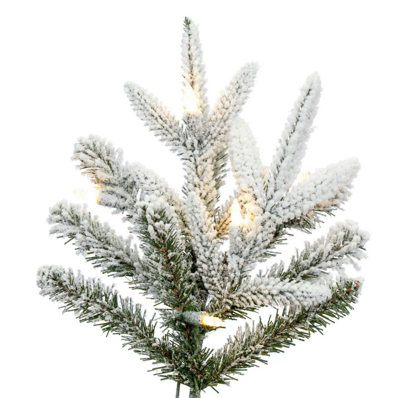 Artificial Fir Christmas Tree with Lights, Clear/White, 9'