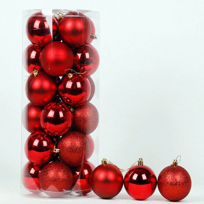 1.2'' Solid Colour Ball Ornament, Red