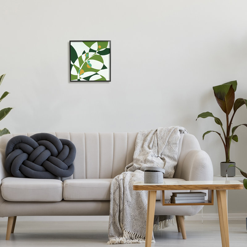 Stupell Industries Botanical Abstract Leaf Framed Giclee Art Design By Liz Jardine, Giclée encadrée noir minuit