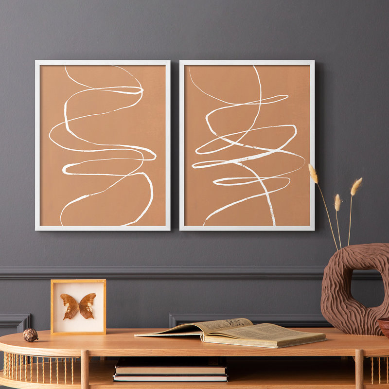 Terracotta Drift I-Premium, reproduction encadrée prête à accrocher - aucun clou requis - aucun clou requis, Blanc