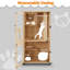 Villa pour chat 47 "en bois avec poteau à griffes et roues, cage pour chat avec porte de secours 47" Daquian