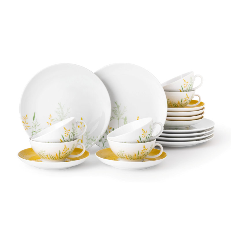 18 Piece Porcelain Dinnerware Set - Service for 6