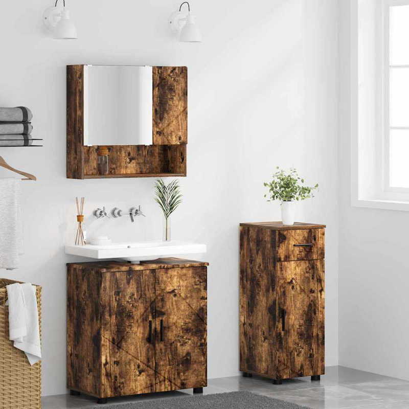 Bathroom Furniture Suite, Dark Wood