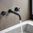 Wall Mounted Bathroom Sink Faucet With Pop-up Drain (no Overflow)-110359100