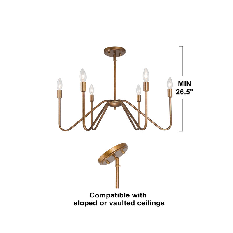 Xavieyah 6-Light Candle Style Empire Chandelier, Antique Bronze