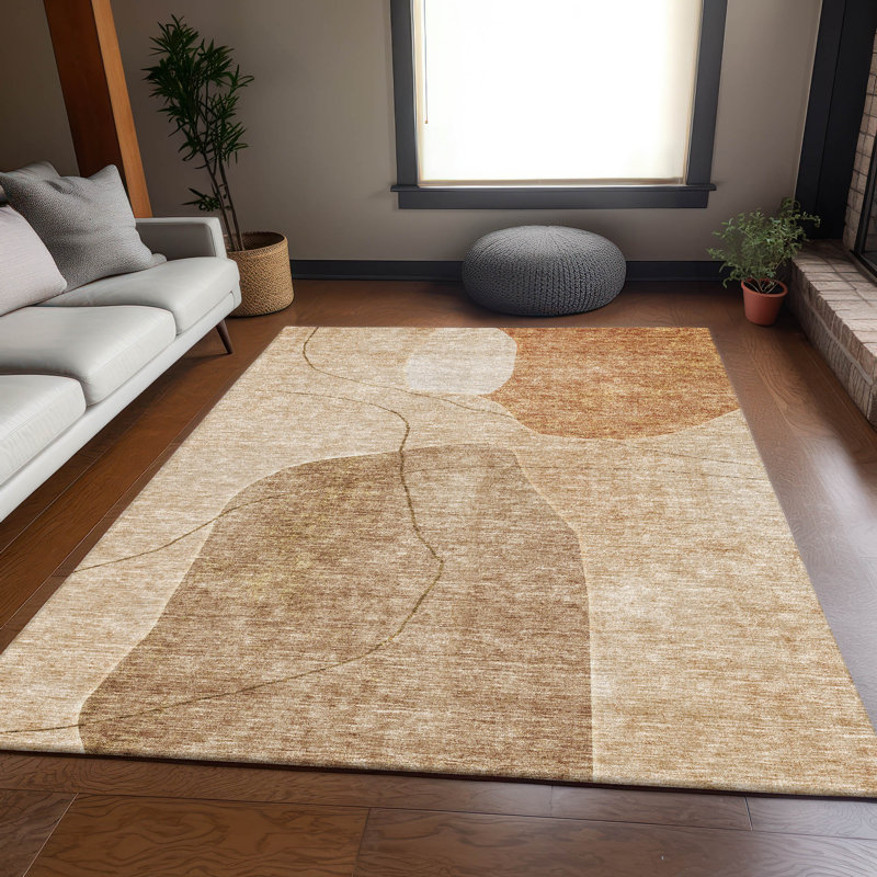 Premium Machine Washable Prisco Paprika Rug, Rectangle 8' x 10'