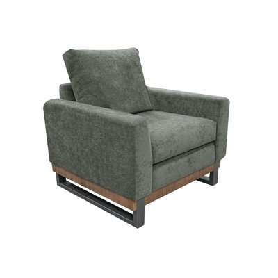 Dome Accent Chair With 1 Throw Pillow, Solid Pine Wood