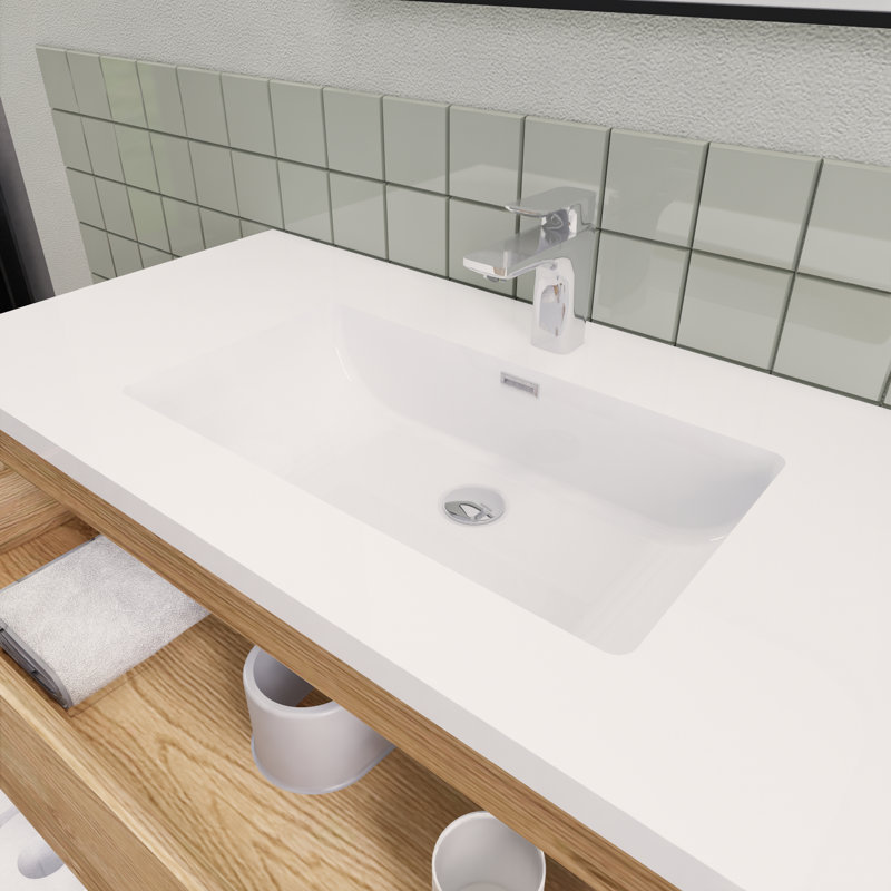 Alnwick 41.75'' Single Bathroom Vanity with Resin Top, New England Oak
