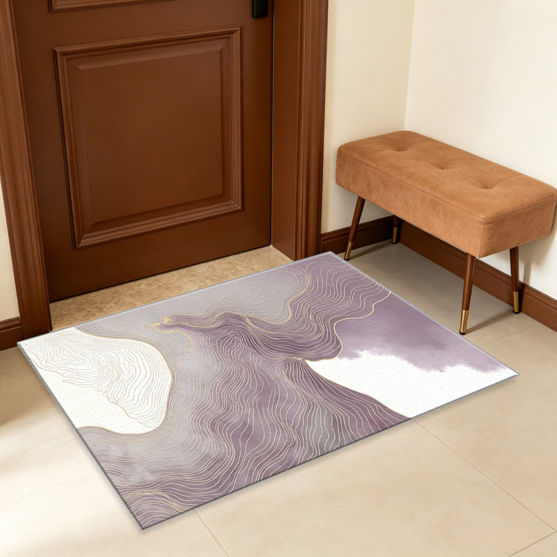 Lavender Gold Abstract Topographic carpet-easy to clean, machine-washable, soft and comfortable; suitable for door mats, kitchens, living rooms, bedrooms, corridors, and laundry areas. Easy to clean, durable carpet for home decoration.