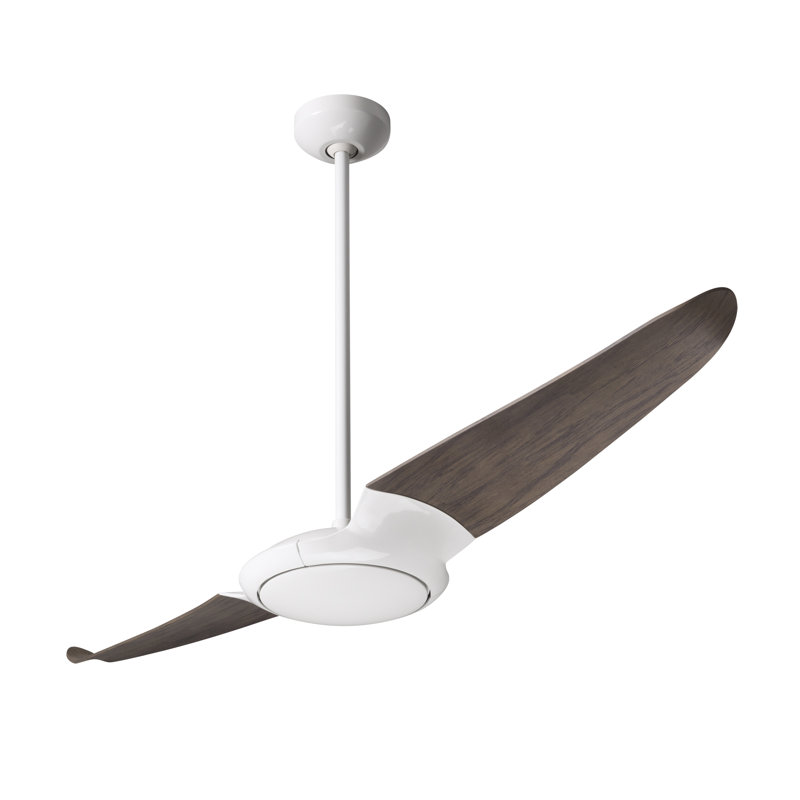 IC Air Downrod Ceiling Fan, Graywash, Wall Control, Gloss White