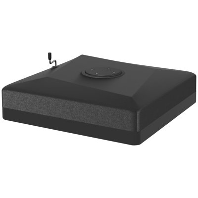 330lb Heavy Duty Cantilever Umbrella Base - Lift Wheel, Adjustable Pads, Black