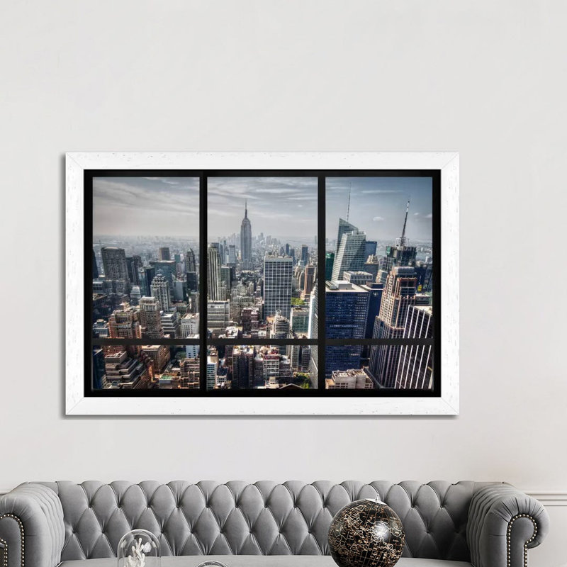 Print on Canvas, White Framed, 152.5 cm H x 101.5 cm W x 4.445 cm D