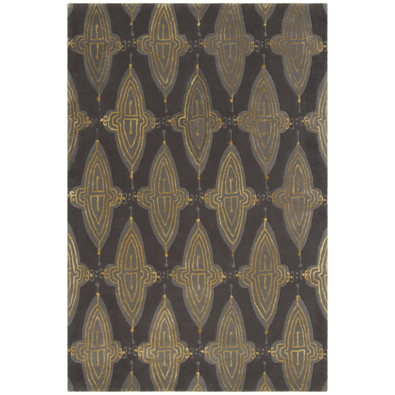 Tapis gris anthracite / gris / doré touffeté à la main Jessica Swift