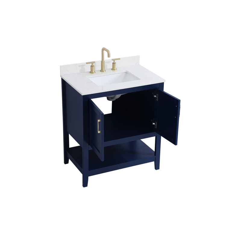 Ensemble de meuble-lavabo simple 30 po Scottsbluff, Bleu