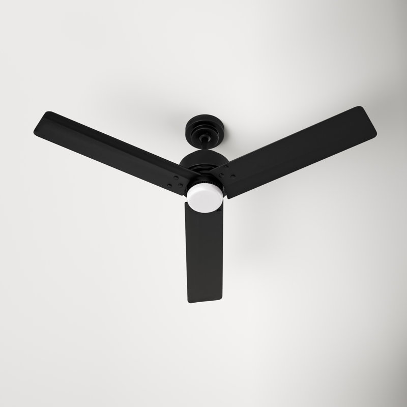 Saxony 68'' 3 Blade Ceiling Fan, Midnight Black