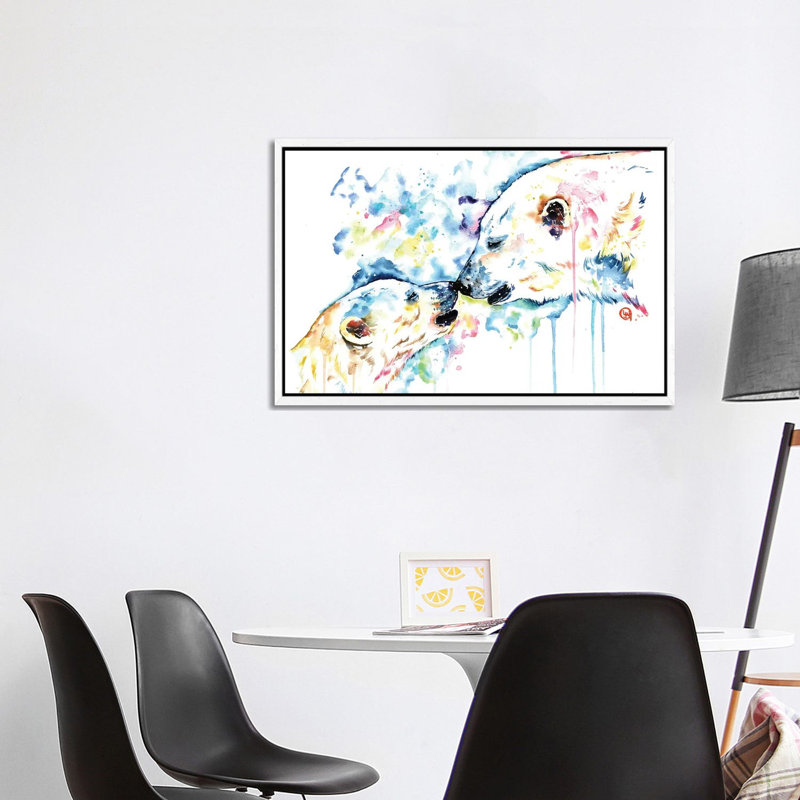 Polar Bear Love 1 Piece Wall Art on Canvas, 66.04 cm H x 45.72 cm W, White Framed Canvas