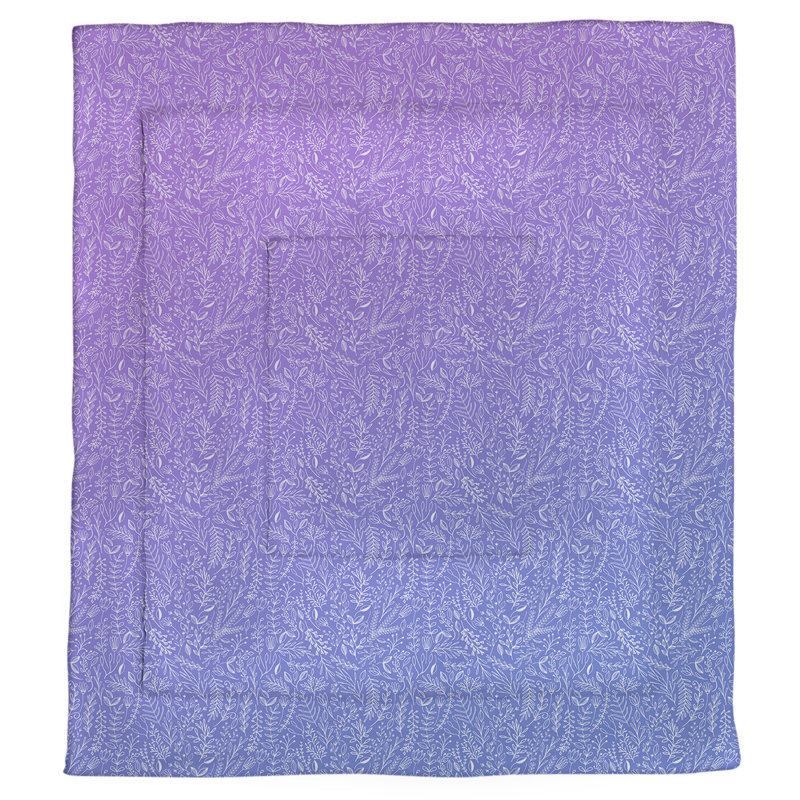 Édredon réversible en microfibre Dana Strider, Édredon simple TG, Mauve et bleu / floral