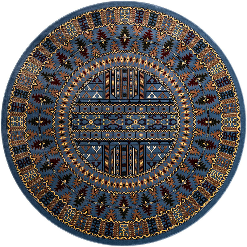 Tapis bleu Aucun, Rond 10pi