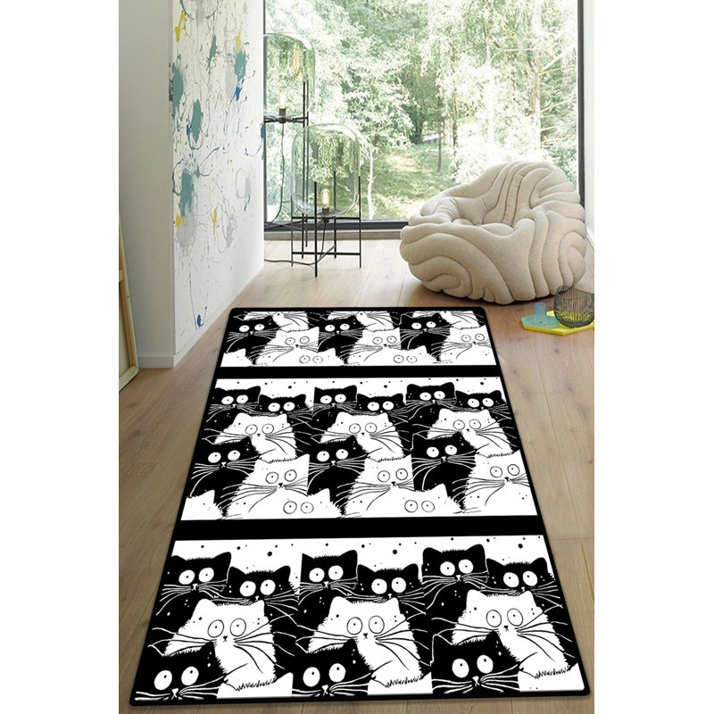 Soft Polyester Area Rug, 47.2 x 62.9 inches | 100% Polyester, 1000 g/m², 0.2 inch Pile Height | Non-Slip Underside, Machine Washable, Digital Print Design | Ideal for Living Room, Bedroom, and Home Décor